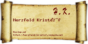 Herzfeld Kristóf névjegykártya